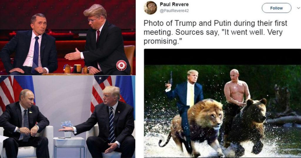 Взрывная реакция соцсетей на первую встречу Путина и Трампа